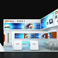 OP WILL Exhibition Booth With Digital Screens Reception Desk And Product Displays