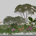Lush Green Bush in Garden Landscape With Colorful Flowers Trees and Green Leaves