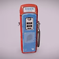 Vintage Dexterson Gas Pump With Red And Blue Classic Retro Design