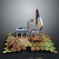 Sci-Fi Base Sci-Fi Building Game Environment Game Scene Fairy Tale Scene Fairy Tale Magic Scene 3d model