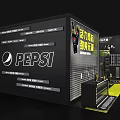 Vibrant Energetic Exhibition Booth Design With Black Yellow Theme And Product Displays