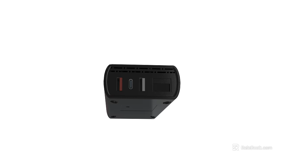 Black Power Adapter Device With USB Port And Charging Interface 3d model