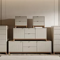 Sleek Modern Entryway Cabinets And Side Cabinets With Wooden Drawers And Neutral Color Storage Design
