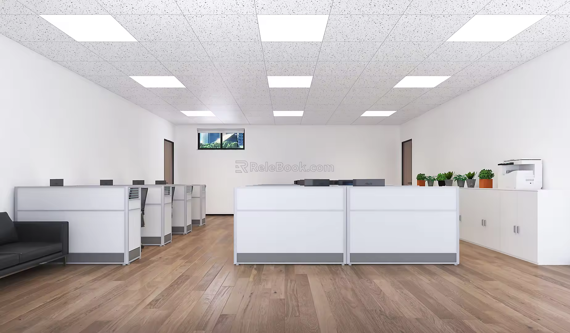 modern public office cubicle office 3d model