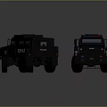 Black SWAT Vehicle Dolls Two Detailed Toy Models With Different Angles