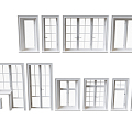 Modern casement window door and window combination 3d model