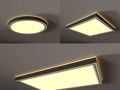 Round And Square Ceiling Lights With Bright Illumination 3d model