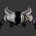 Male Fantasy Character 3D Model With White Armor Purple Cape And Black Bodysuit