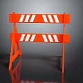 Orange A Frame Traffic Barrier With Red And White Stripes For Construction Zones