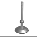 Stainless Steel Adjustable Metal Foot With Threaded Rod And Circular Base Plate