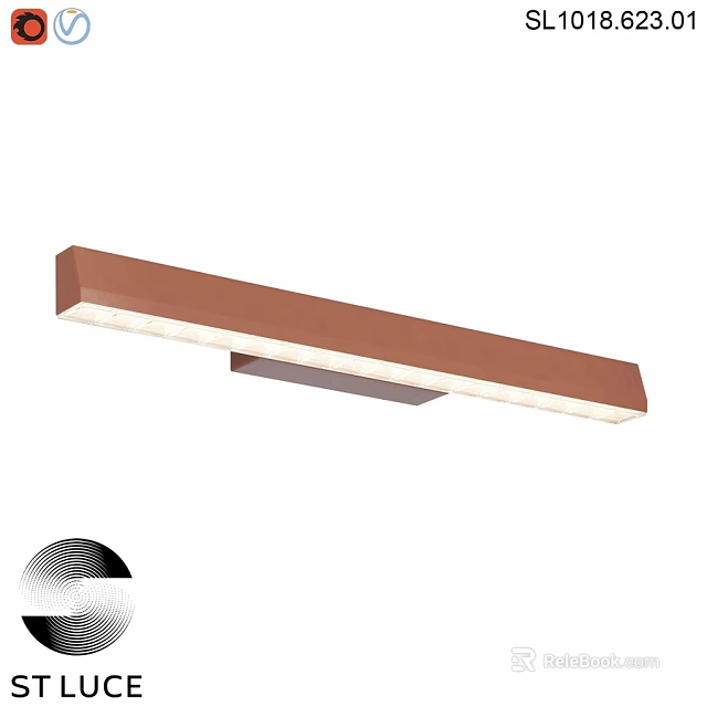 Modern Elongated Brown Wall Light with Soft Illumination for Home Decor 3d model 
