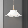 Modern White Petal Shaped Pendant Light With Gold Base And Warm Glow 3d model