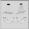 Contemporary Ring Design Chandeliers With LED Light Fixtures For Modern Interior Decor