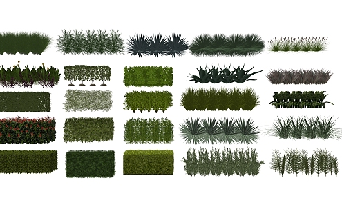 Modern shrubs, hedgerows, shrubbery 3d model