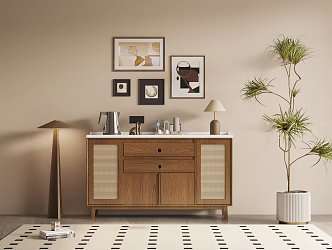 Middle Ancient Silent Wind Sideboard 3d model