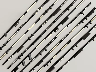 Modern Downlights and Spotlights with Sleek Aluminum Design in Linear Arrangement 3d model