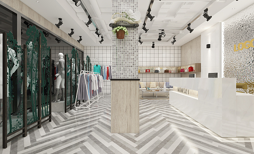 Modern Clothing Store 3d model