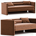 Modern Multiplayer Sofa Brown Double Sofa 3d model