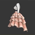 Cute White Long Sleeve Dress With Love Print And Pink Tiered Ruffle Skirt