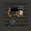 Modern Home Office Desk With Ergonomic Chair Dual Monitors Printer And Rug