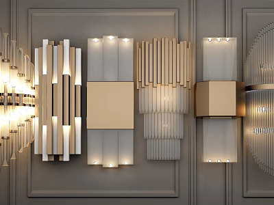 Modern Wall Lamps With Various Geometric Designs For Home Lighting Decor 3d model