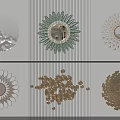 Decorative Wall Hangings With Mirror Accents And Geometric Patterns In Metallic Finishes