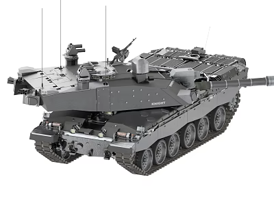 Modern Main Battle Tank With Turret Cannon Tracks And Weapon Systems 3d model