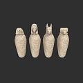 Decorative Ceramic Vessels with Human and Animal Shaped Designs and Textured Surfaces