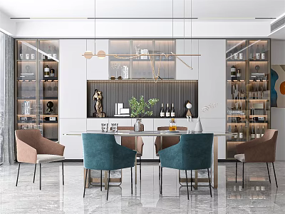 Light Luxury Restaurant Home Restaurant 3d model