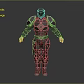 Armored Fantasy Character 3D Model With Blue Helmet And Detailed Armor