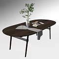Modern Dining Table Office Desk for Six Dining Table Desk Tableware 3d model