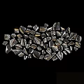 Silver Metallic Diamond Polygon Wall Decor With Irregular Arrangement On Black Background 3d model