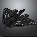 Futuristic Black Spacecraft with Intricate Geometric Patterns for Space Aerospace Exploration 3d model