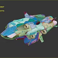 Futuristic Blue And White Cosmic Spaceship With ADV Logo And Sleek Aerospace Design