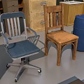 Modern Office Desk Setup With Bookshelves File Cabinets And Office Supplies