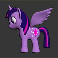Cute Pink Pony Toy With Purple Mane Horn Wings And Star Tail