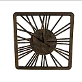 Square Metal Clock With Radiating Lines Vintage Rustic Design For Home Decor