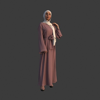 Muslim woman wearing a hijab 3d model