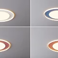 Modern Round Ceiling Lights With Colorful Borders For Home Interior Lighting 3d model