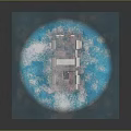 Modular Metal Building Structure With Red Stripes On Ice Surface