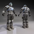 Game Movie Character Sci Fi Armor Design Front And Back View 3D Render 3d model