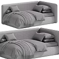 Comfortable Modern Soft Upholstered Kids Bed With Cute Panda Pillows And Multiple Color Choices