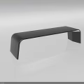 Modern Minimalist Black Sofa Bench with Curved Arched Structure and Sleek Smooth Surface Design 3d model