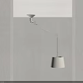 Modern Adjustable Floor Lamp With Metal Arm And White Lampshade In Minimalist Interior