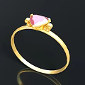 Elegant Gold Ring With Pink Gemstone And Delicate Gold Accents