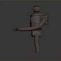 Retro Robot Character With Rusty Metallic Structure And Mechanical Arms Legs 3d model