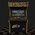 Retro game machine street cabinet 3d model
