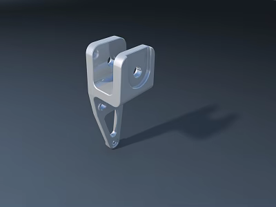 White Metal Faucet Installation Bracket With Multiple Holes 3D Model Design 3d model