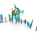 Children'slide outdoor slide large slide multi-person slide outdoor combination slide 3d model