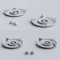 Set Of Black Gas Stove Burners With Replacement Knobs For Kitchen